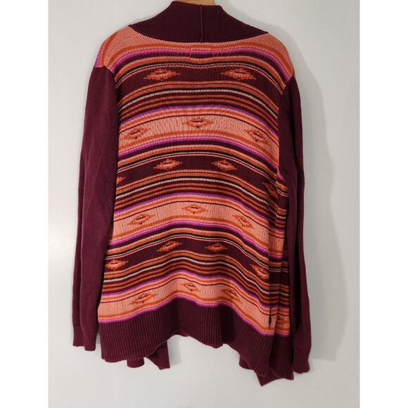 Levis Cardigan Western Aztec Boho Knit Open Sweater Pockets Womens Large EUC - Picture 5 of 11